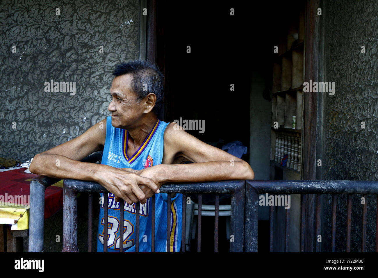 Antipolo City Philippines July 3 2019 A Mature Filipino Man Stands
