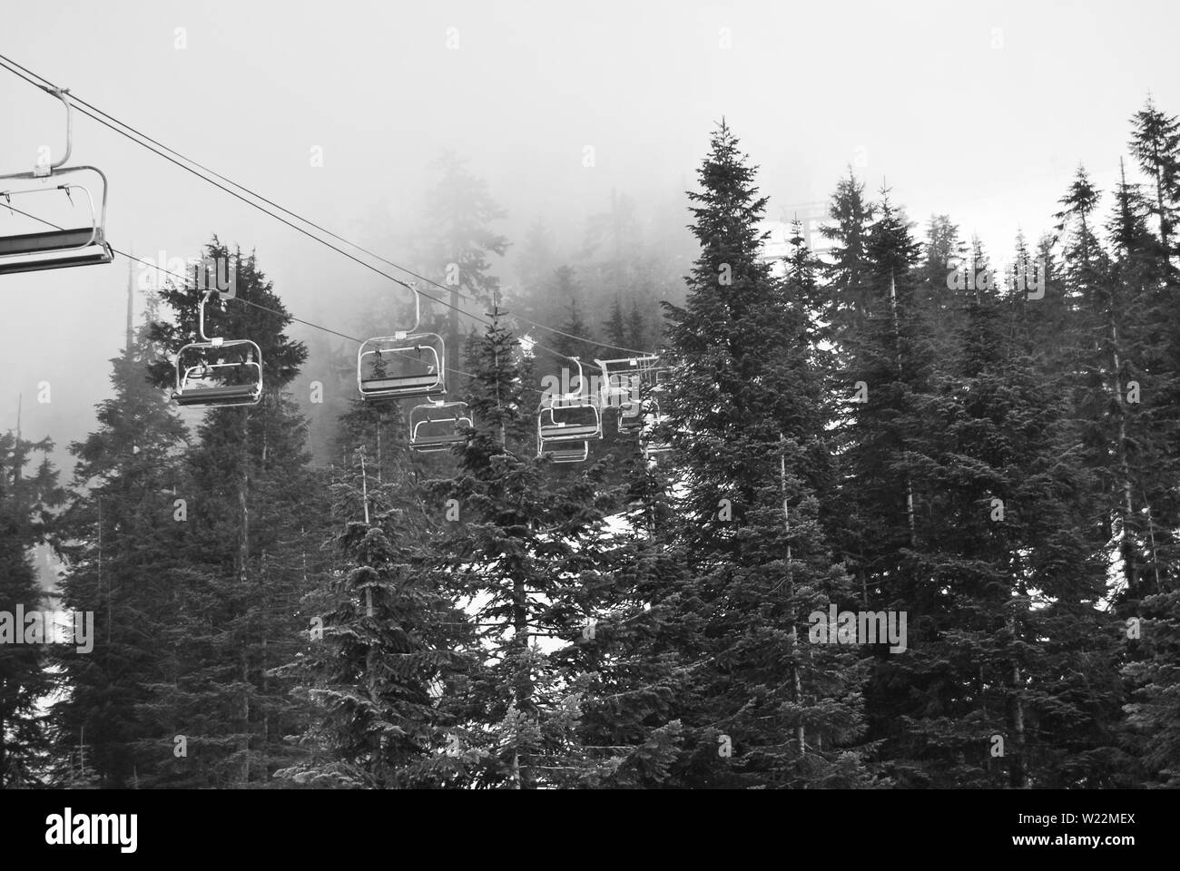 Grouse Mountain cable car in the snow Stock Photo Alamy