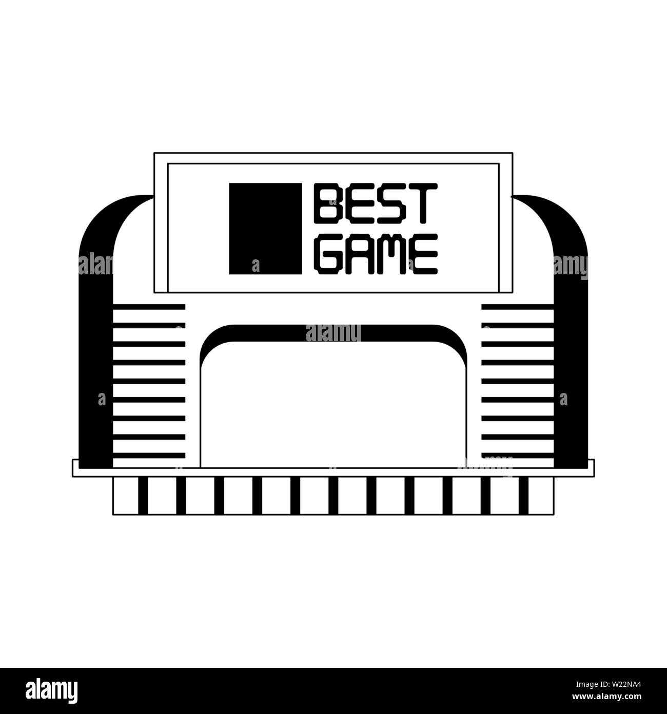 Retro videogame cassette isolated symbol in black and white Stock ...
