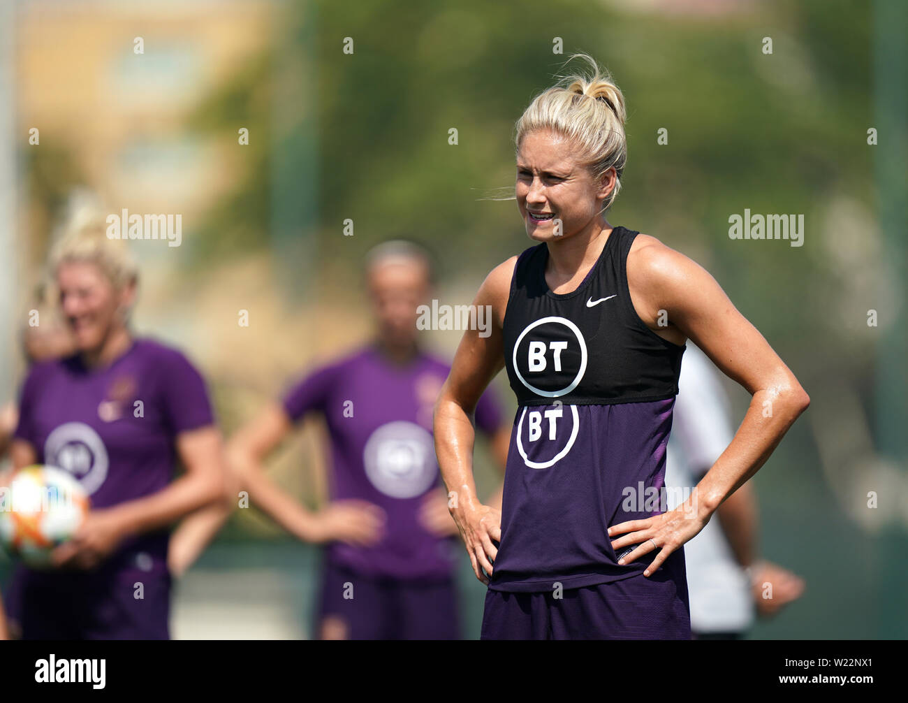 England's Steph Houghton during a training session at the Stade Charles-Ehrmann, Nice. Stock Photo