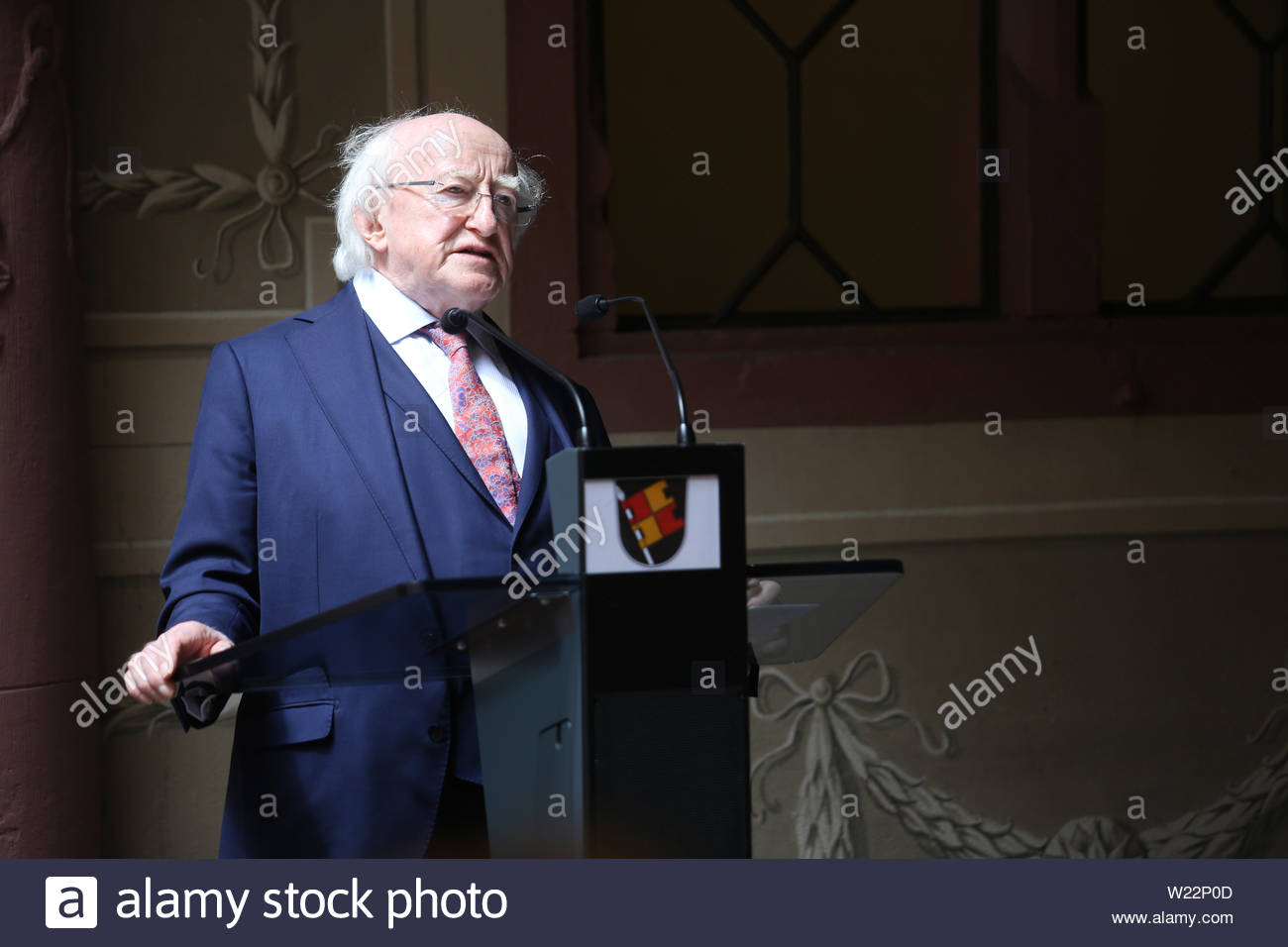 Würzburg, Germany. 5th July 2019. Irish president Michael D Higgins has visitedi Würzburg in Bavaria today on the last leg of his diplomatic trip to Germany.  Credit: Clearpix/Alamy Live News Stock Photo