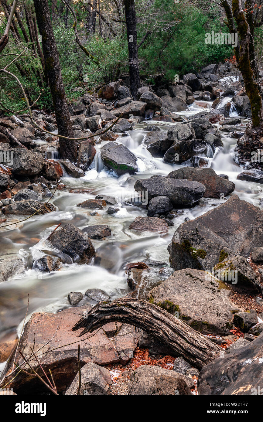 View of Bridalveil Fall in Yosemite National Park Stock Photo