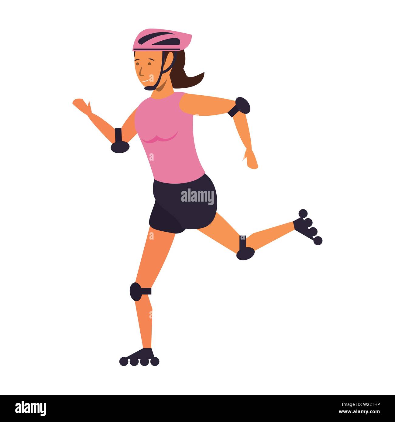 Fitness woman on skates isolated cartoon Stock Vector Image & Art - Alamy