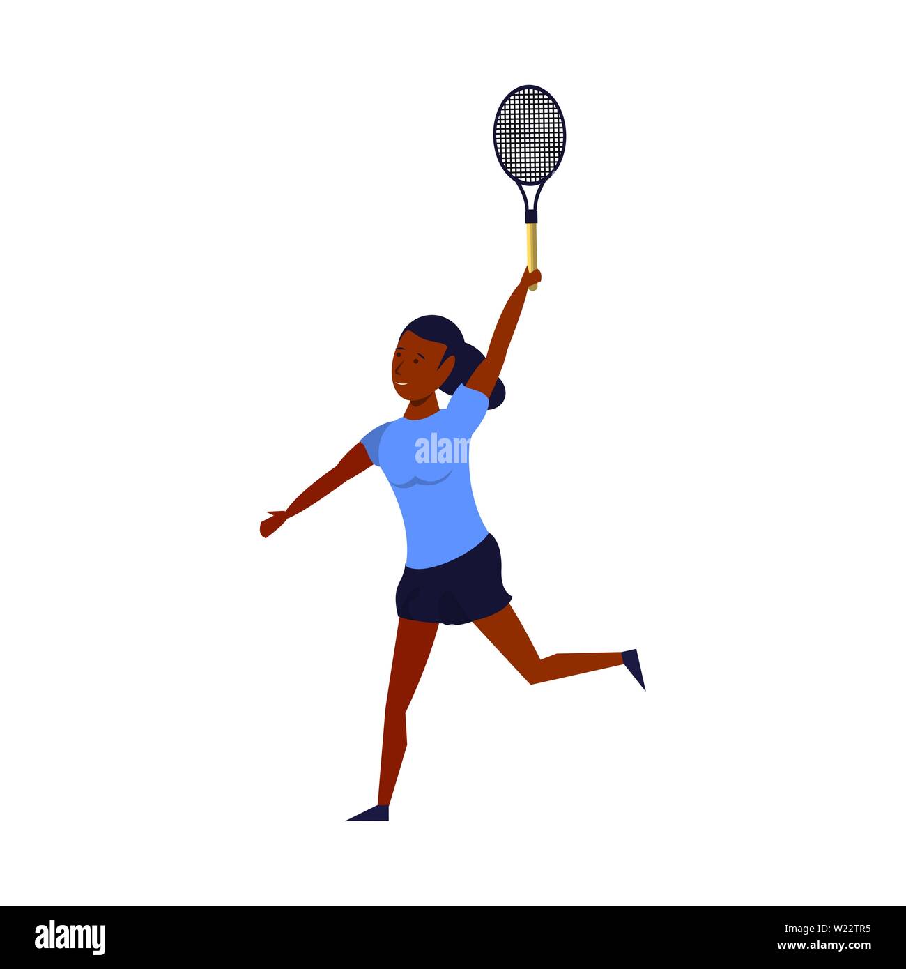 Fitness woman training tennis sport cartoon isolated Stock Vector Image ...