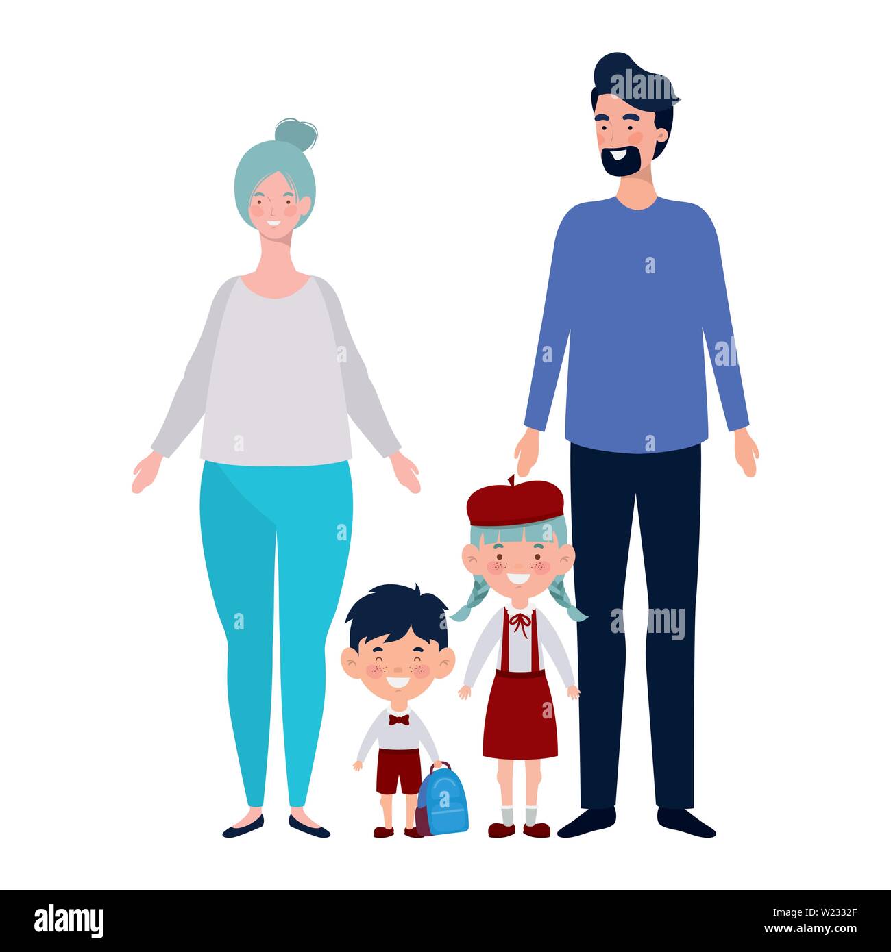 Children parents school uniform Stock Vector Images - Alamy