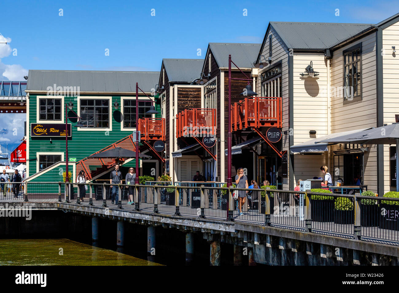 Steamer Wharf, Queenstown, Otago, South Island, New Zealand Stock Photo