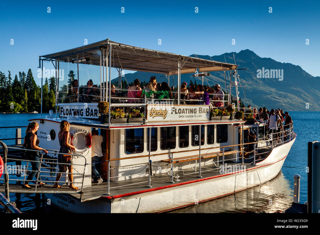 Floating Bar On Lake Wakatipu, Queenstown, Otago, South Island, New