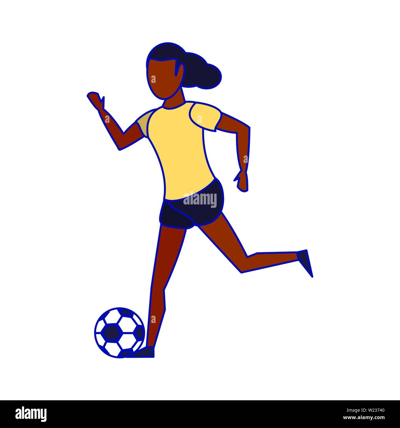 Fitness woman training soccer sport blue lines Stock Vector Image & Art ...