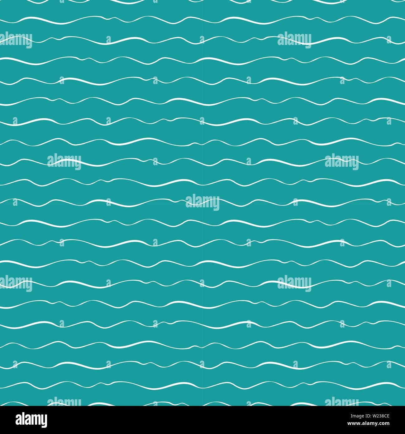 Abstract hand drawn doodle sea waves with varying thickness. Seamless ...
