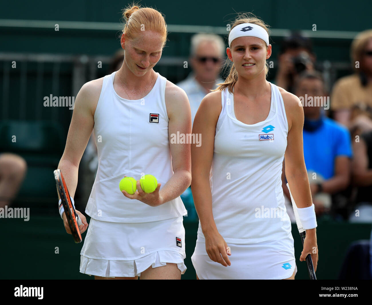 Greet Minnen (right) and Alison Van Uytvanck on day five of the Wimbledon  Championships at the All England Lawn Tennis and Croquet Club, Wimbledon  Stock Photo - Alamy