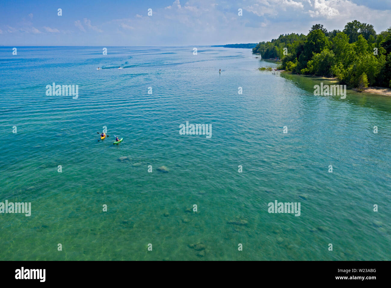 Lexington, Michigan Kayakers on Lake Huron Stock Photo Alamy