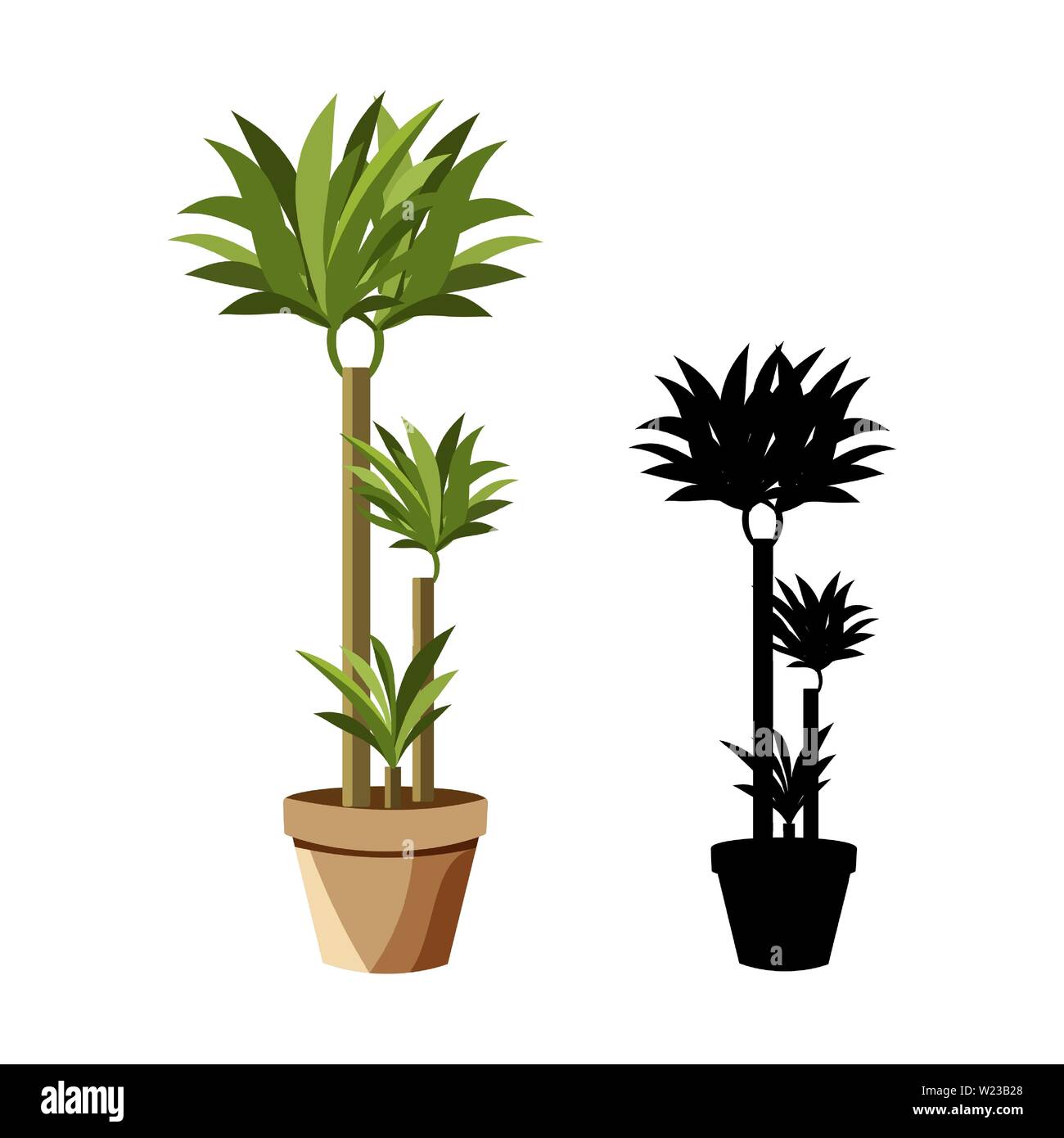 Set Of Vector Realistic Detailed House Plant For Interior Design