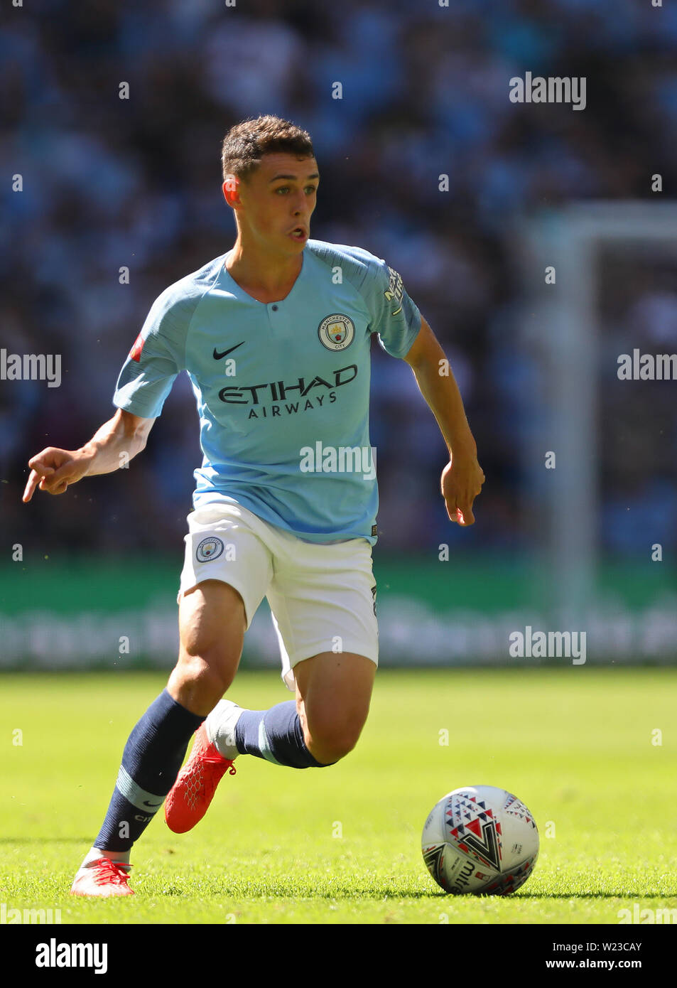 Phil Foden of Manchester City - Chelsea v Manchester City, FA Community Shield, Wembley Stadium, London (Wembley) - 5th August 2018 Stock Photo