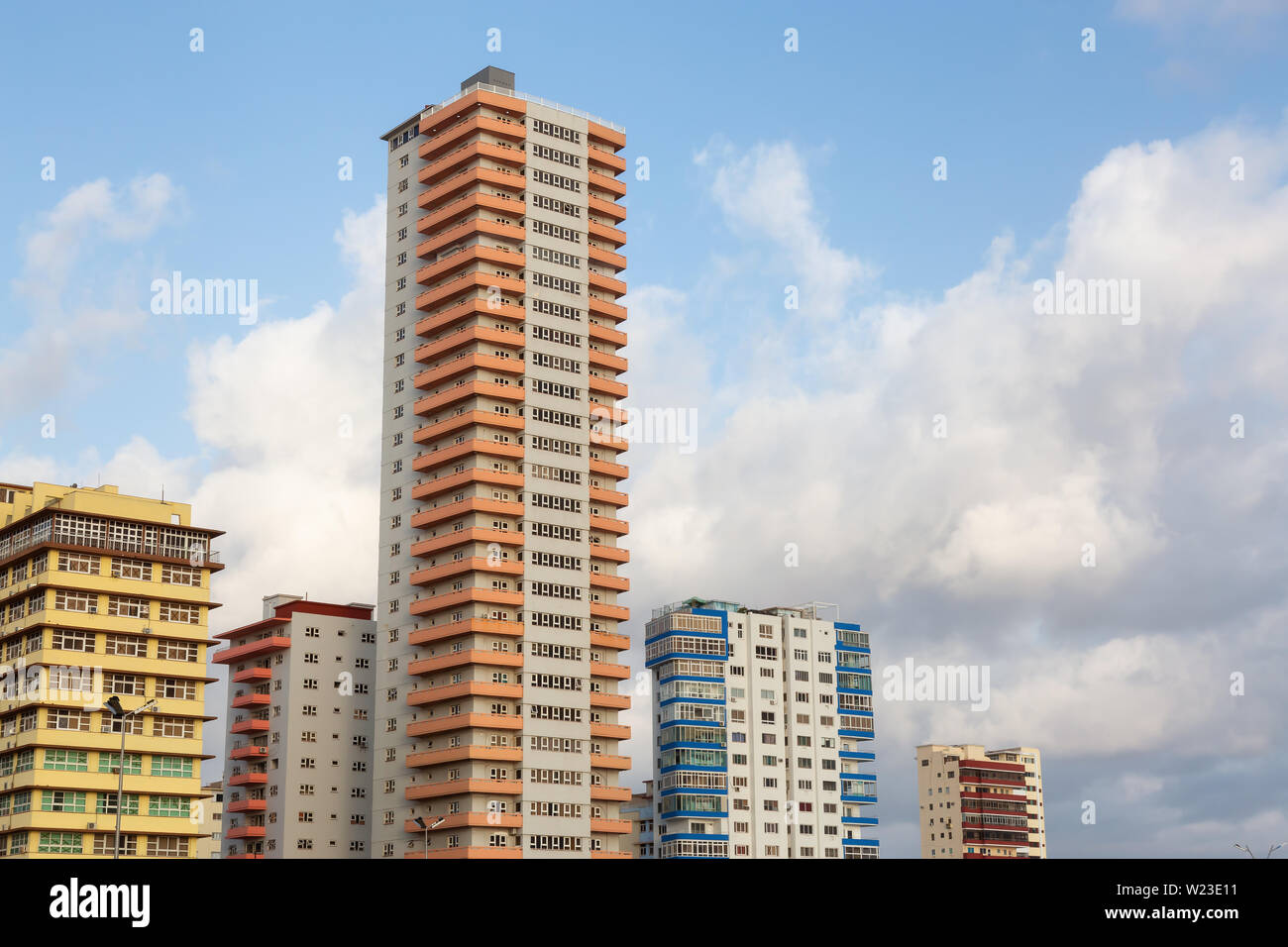 Residential Apartment Buildings in the Havana City, Capital of Cuba
