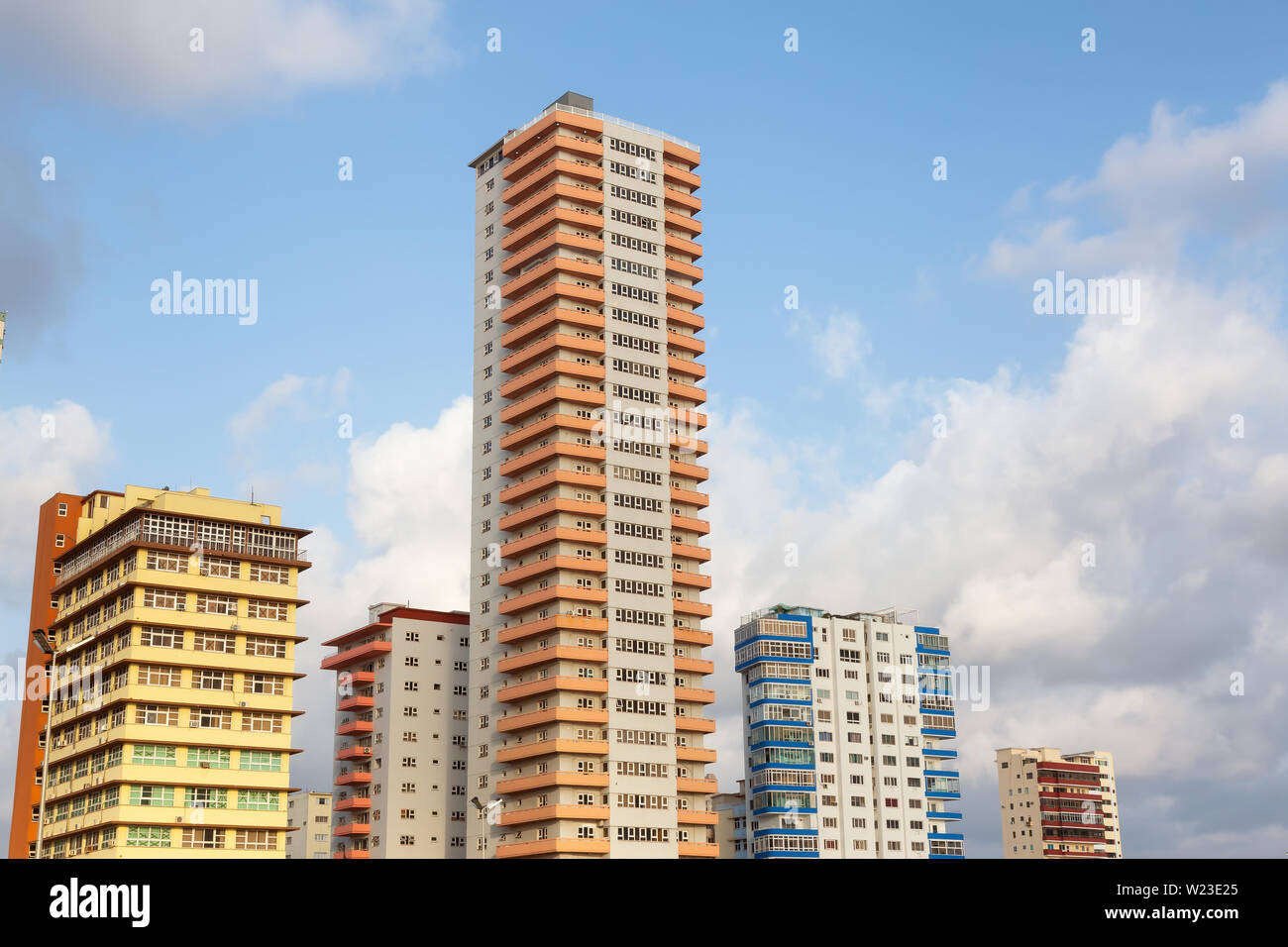 Residential Apartment Buildings in the Havana City, Capital of Cuba