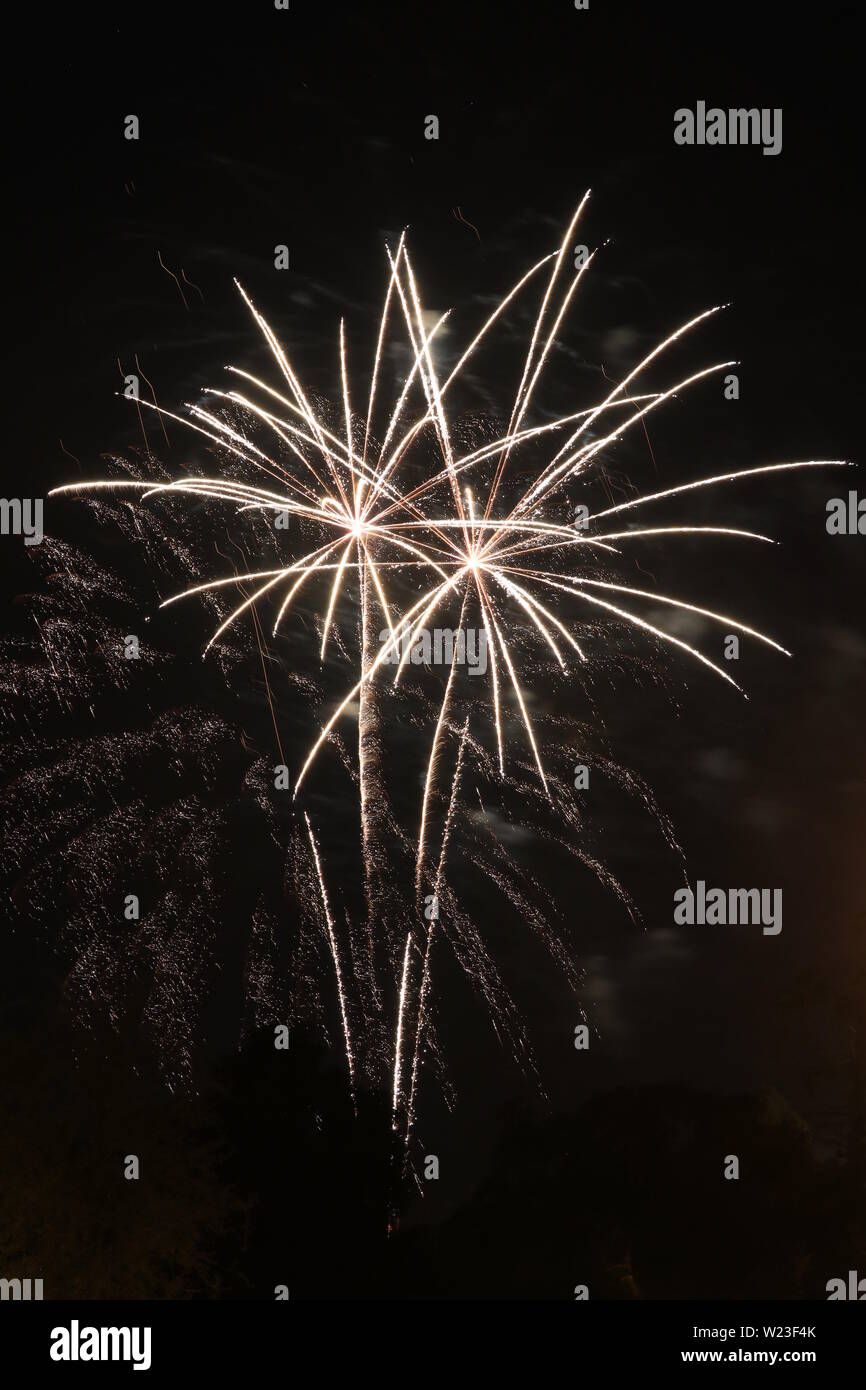 Fireworks from the fourth of July, Redlands CA Stock Photo Alamy