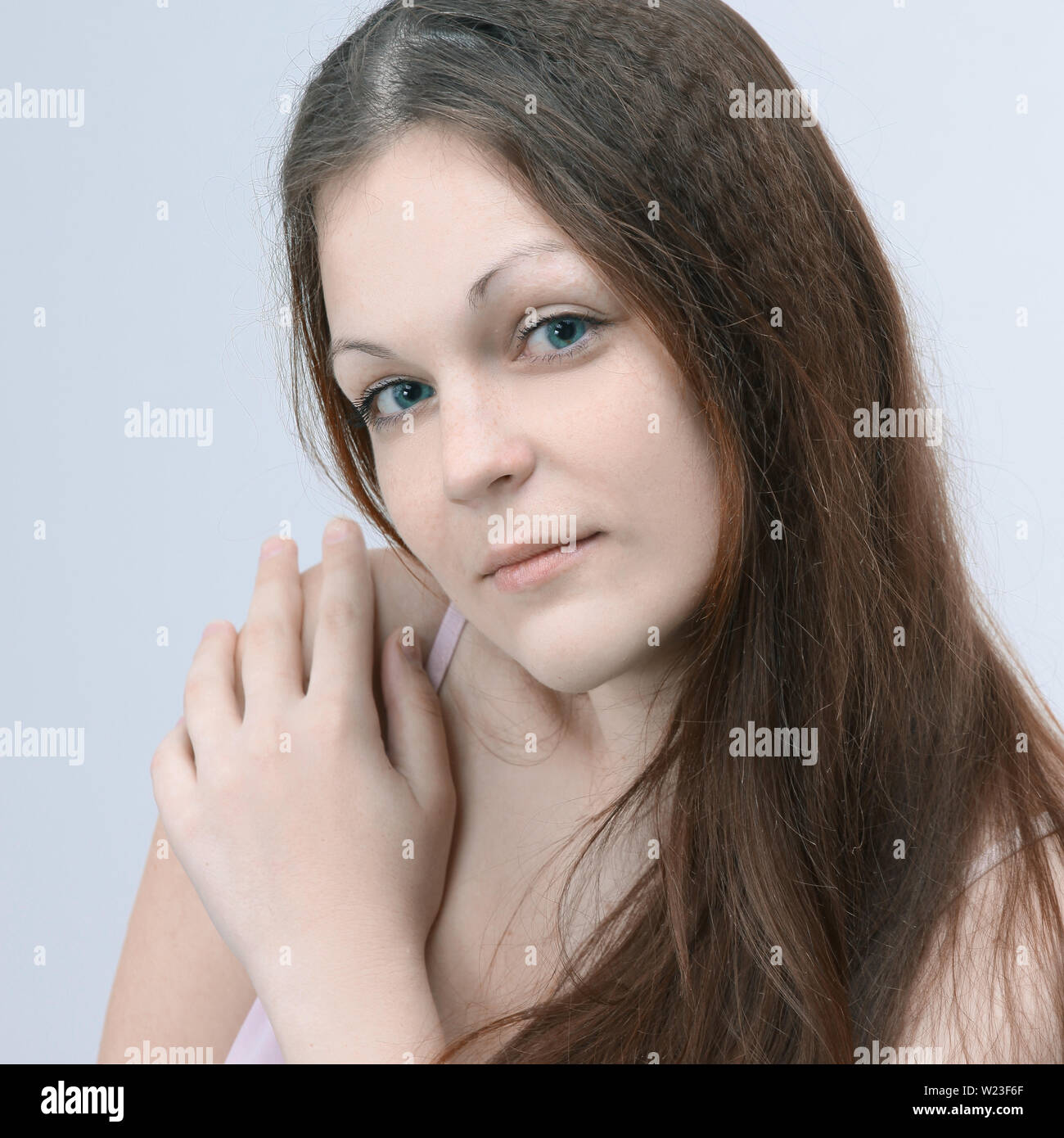 portrait of young beautiful girl.isolated on white background Stock ...