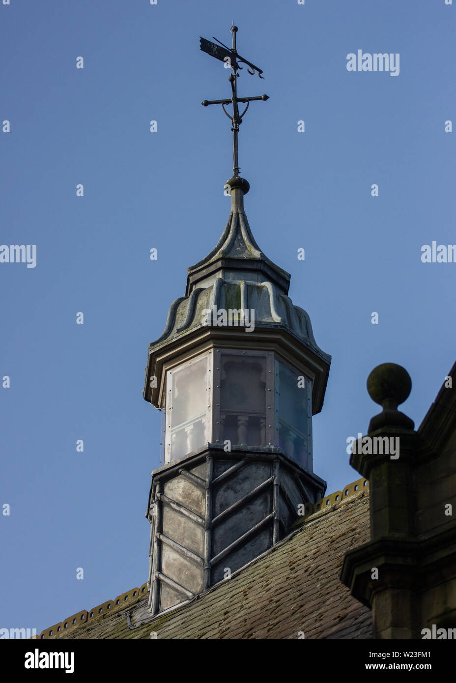 Spire detail of Whitworth Institute in Darley Dale Derbyshire UK Stock