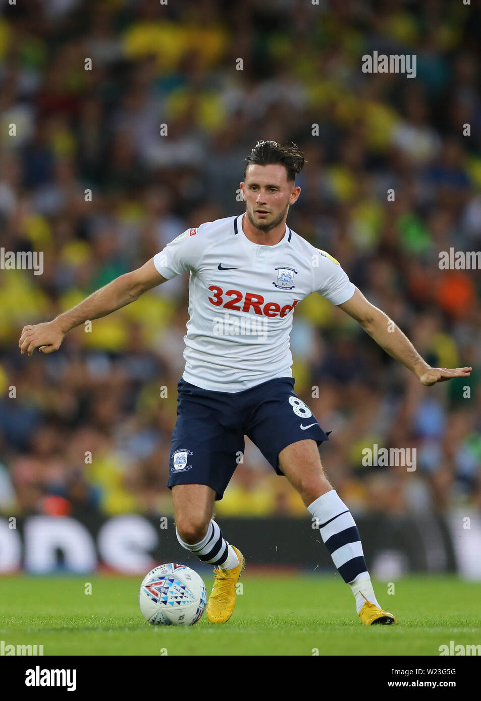 Alan Browne of Preston North End - Norwich City v Preston North End, Sky Bet Championship, Carrow Road, Norwich - 22nd August 2018 Stock Photo
