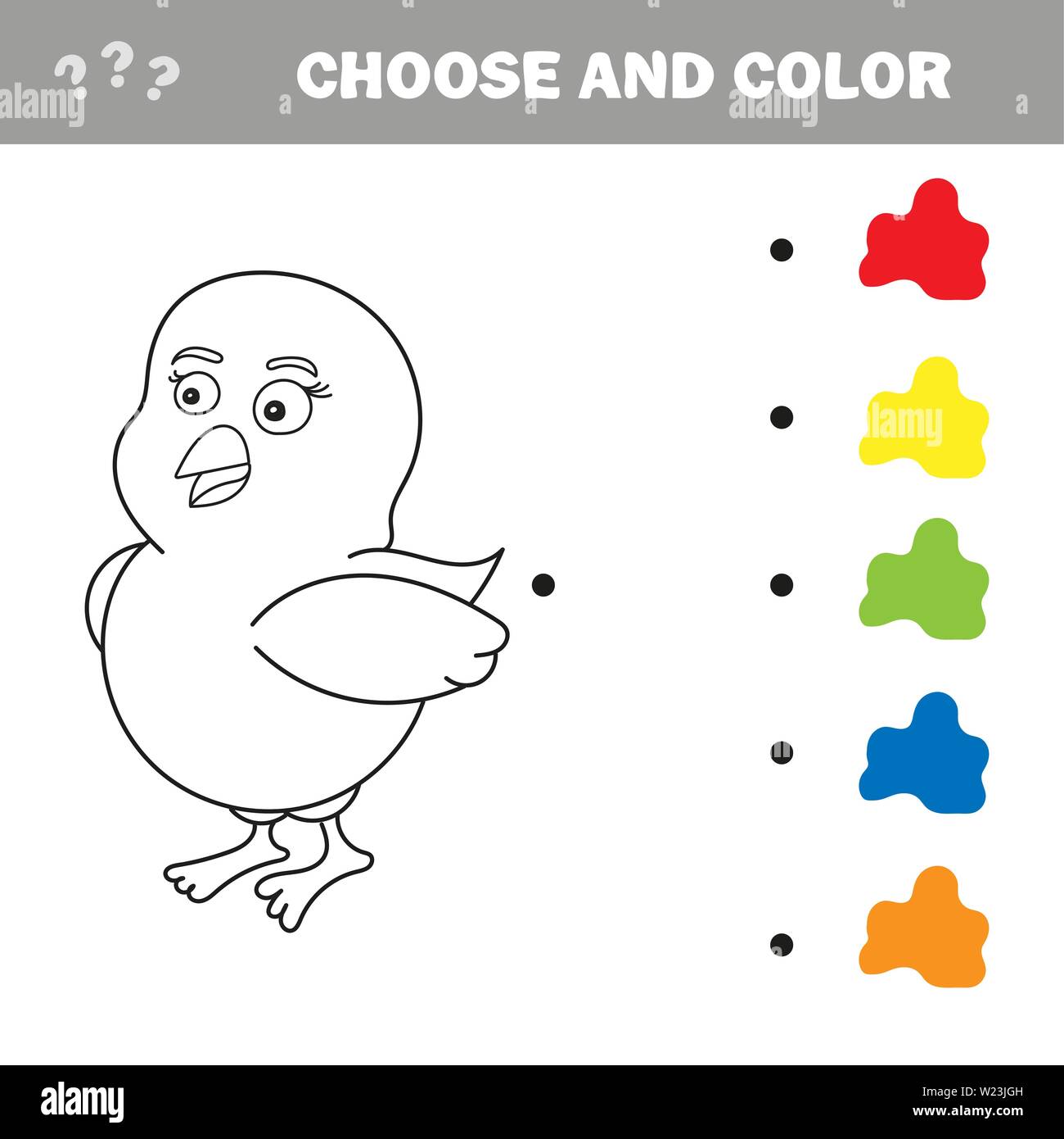 Download Chicken To Be Colored The Coloring Book For Preschool Kids With Easy Educational Level Copy The Picture The Simple Educational Game For Children Stock Vector Image Art Alamy