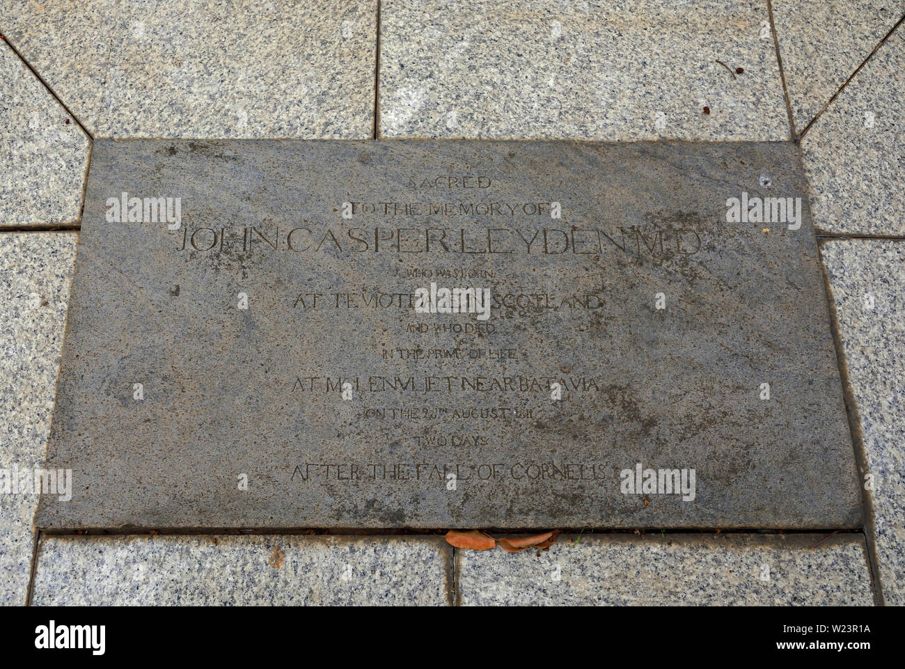 jakarta, indonesia - november 13, 2015: tombstone one of john casper ...