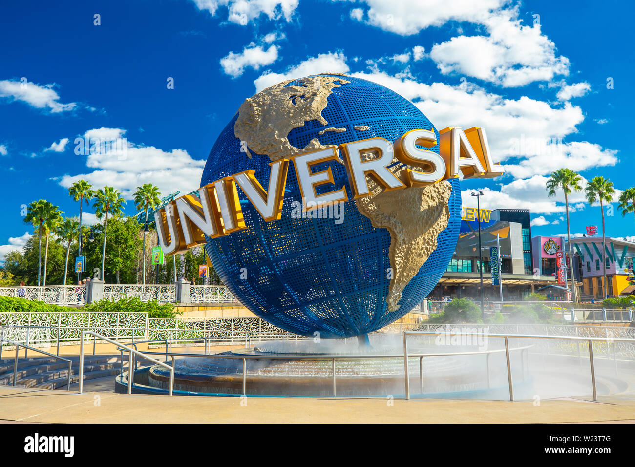 The famous Universal Globe at Universal Studios Florida theme park ...