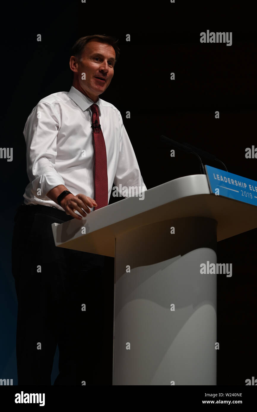 Perth, Scotland, United Kingdom, 05, July, 2019. Conservative Party leadership Jeremy Hunt addresses a leadership election hustings for party members. © Ken Jack / Alamy Live News Stock Photo
