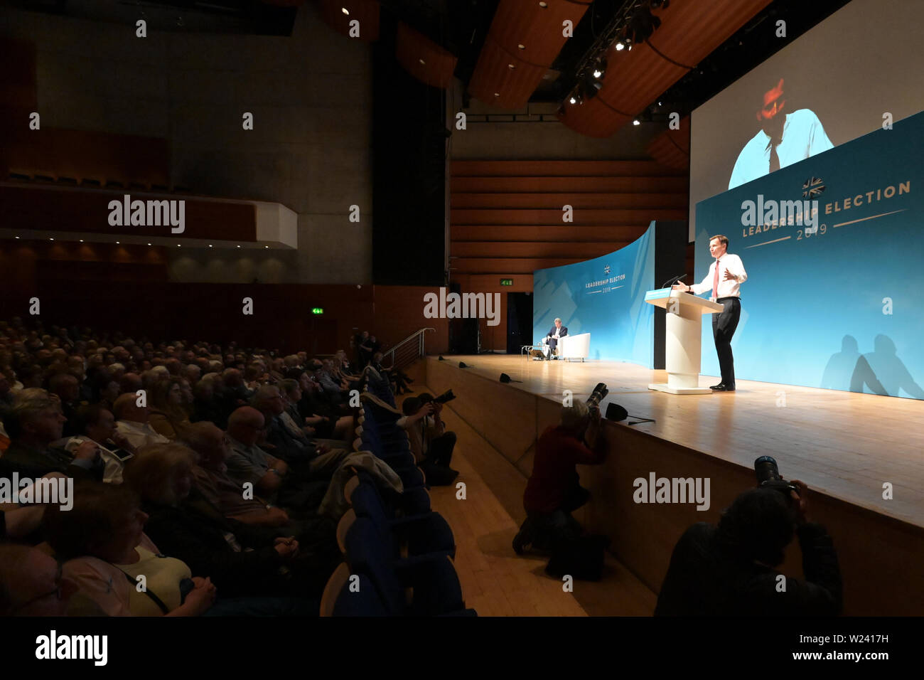 Perth, Scotland, United Kingdom, 05, July, 2019. Conservative Party leadership Jeremy Hunt addresses a leadership election hustings for party members. © Ken Jack / Alamy Live News Stock Photo