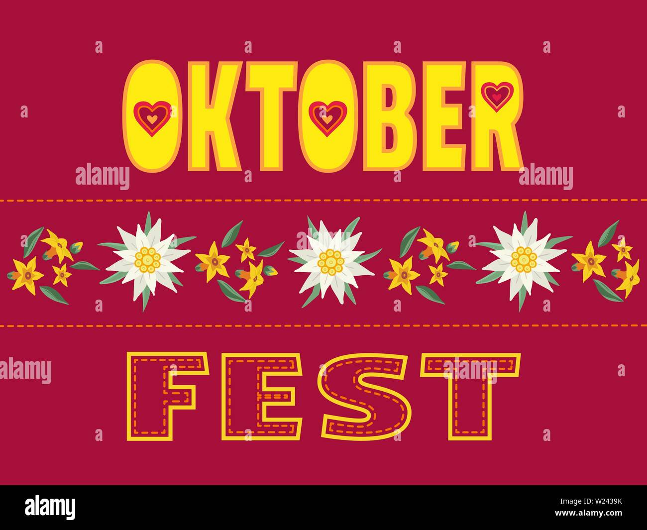 Oktoberfest hand drawn flat color vector lettering Stock Vector Image ...