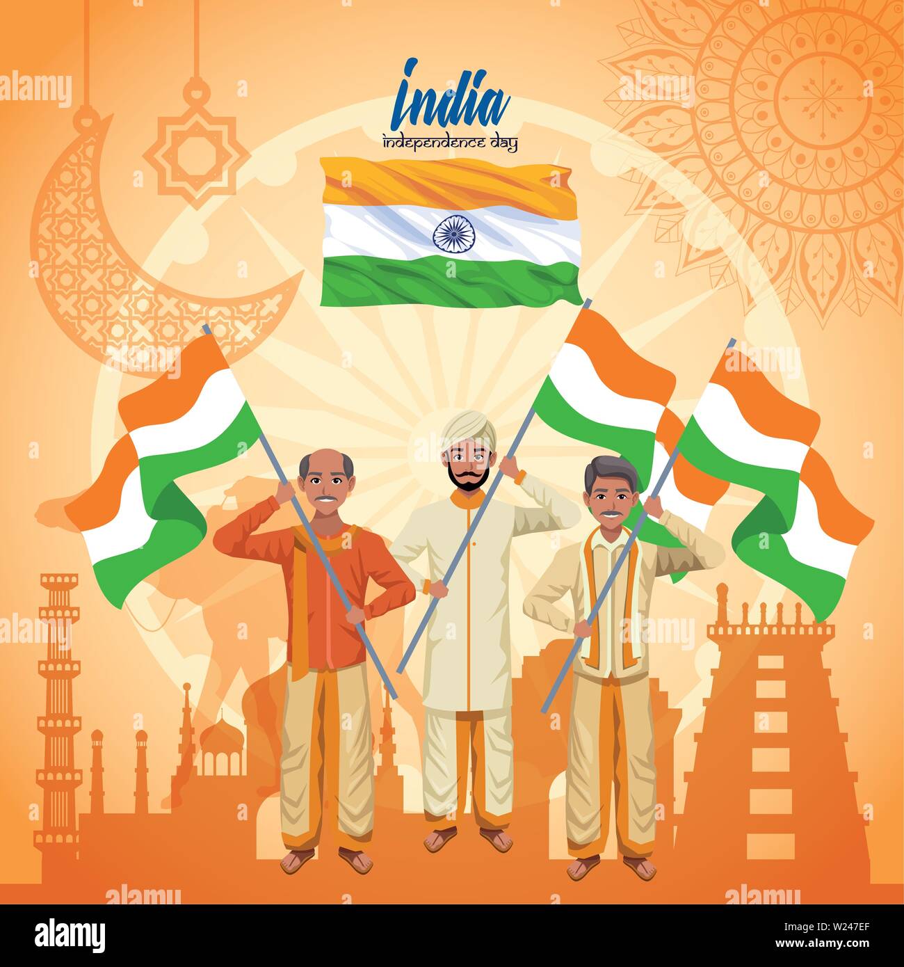 India independence day card Stock Vector Image & Art - Alamy