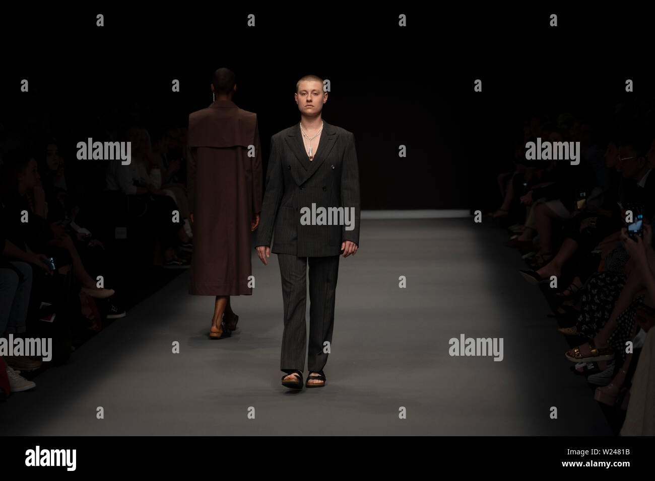 A model walk during Richert Beil show at mbfw Berlin, 02 July 2019 ...