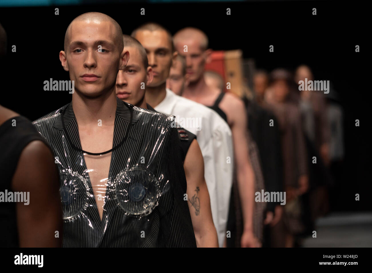 A model walk during Richert Beil show at mbfw Berlin, 02 July 2019 ...