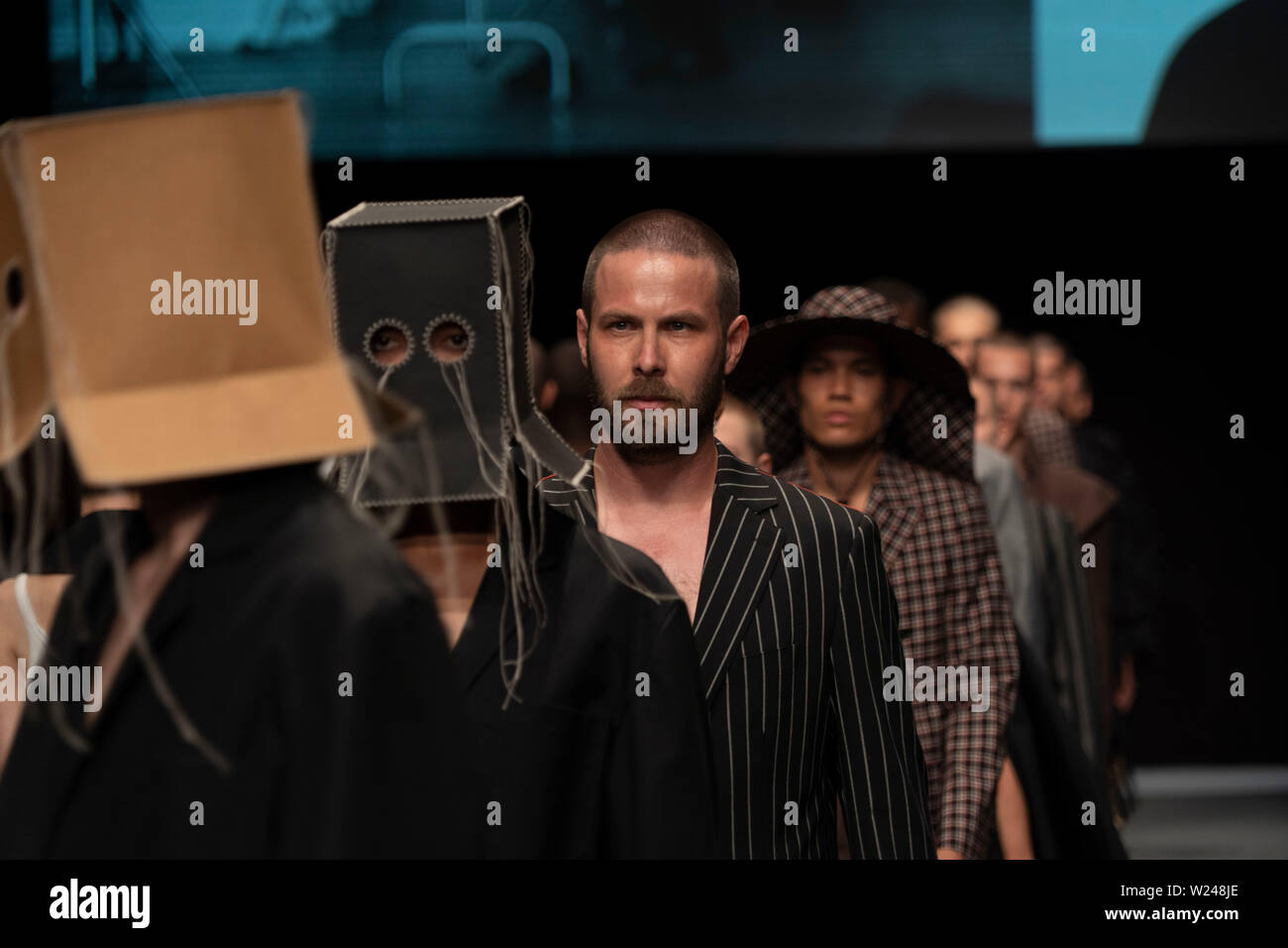 A model walk during Richert Beil show at mbfw Berlin, 02 July 2019 ...