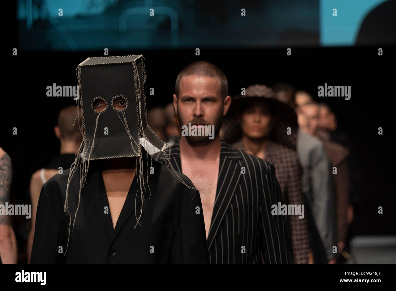 A model walk during Richert Beil show at mbfw Berlin, 02 July 2019 ...