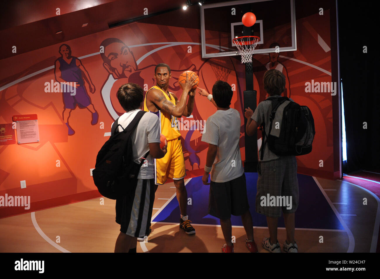 LOS ANGELES, CA. July 21, 2009: Kobe Bryant waxwork figure - grand opening of Madame Tussauds Hollywood. The new $55 million attraction is the first ever Madame Tussauds in the world to be built from the ground up. It is located on Hollywood Boulevard immediately next to the world-famous Grauman's Chinese Theatre. © 2009 Paul Smith / Featureflash Stock Photo