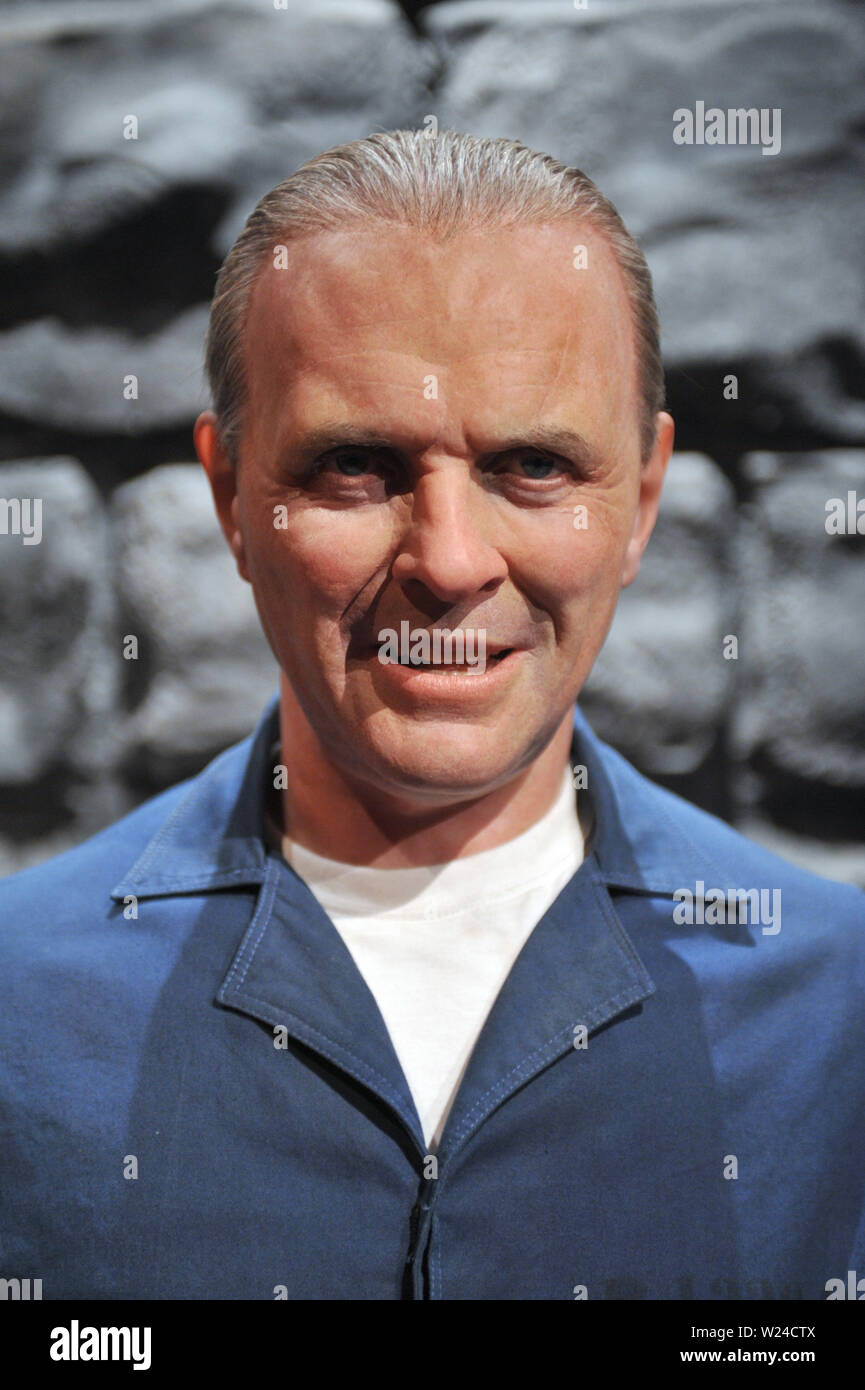 LOS ANGELES, CA. July 21, 2009: Anthony Hopkins waxwork figure - grand opening of Madame Tussauds Hollywood. The new $55 million attraction is the first ever Madame Tussauds in the world to be built from the ground up. It is located on Hollywood Boulevard immediately next to the world-famous Grauman's Chinese Theatre. © 2009 Paul Smith / Featureflash Stock Photo