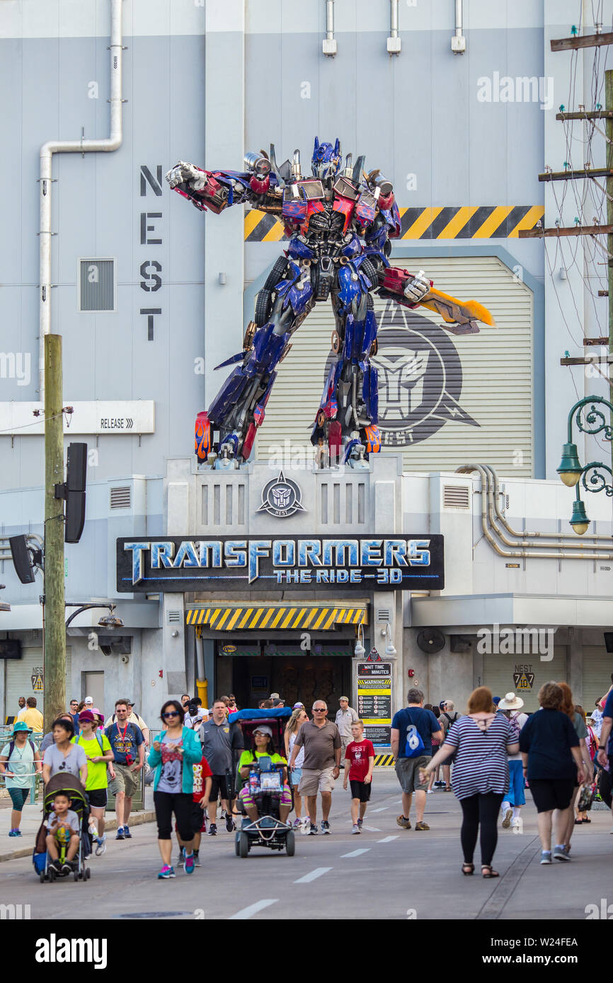 Universal Studios. Entrance of Transformers 3D ride Stock Photo Alamy