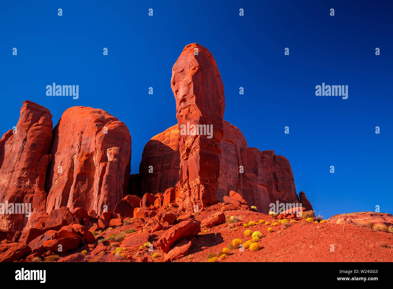 Monument Valley. Navajo Tribal Park. Red rocks and mountains. Located 