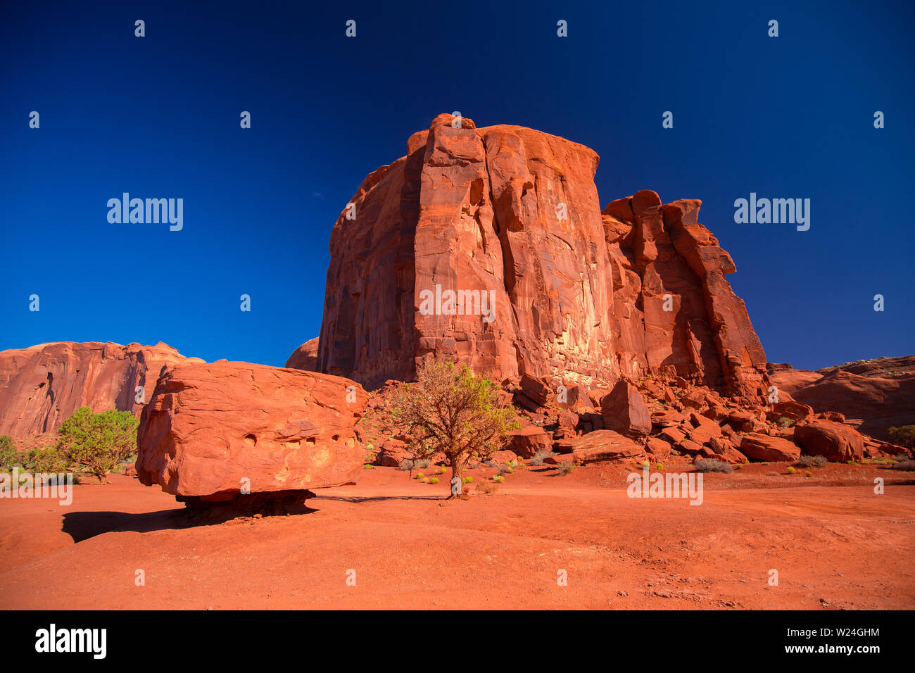 Monument Valley. Navajo Tribal Park. Red rocks and mountains. Located 
