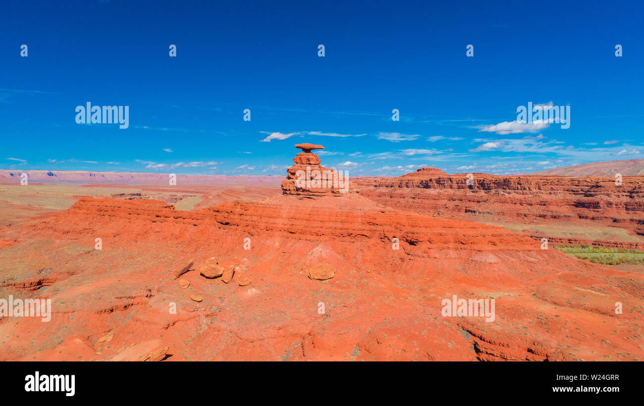 Mexican Hat Rock Formation. Utah. USA. Stock Photo