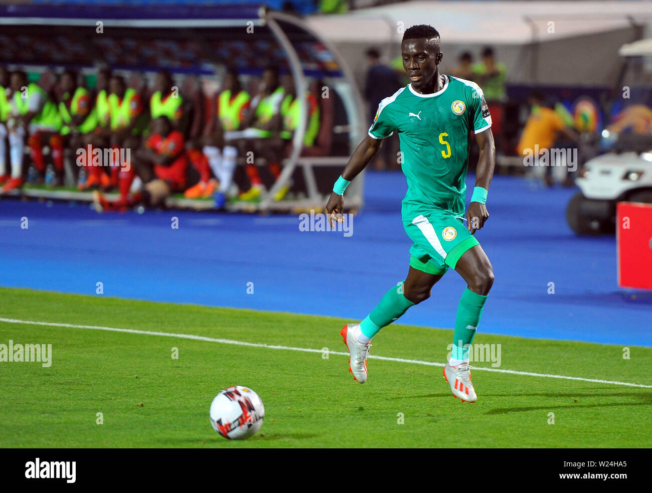 Cairo, Egypt. 5th July, 2019. Idrissa Gueye(5) of Senegal in action during the match Uganda vs Senegal .Total Africa Cup Egypt 2019 at Cairo Stadium.photo: Mahjoub Chokri Credit: Chokri Mahjoub/ZUMA Wire/Alamy Live News Stock Photo