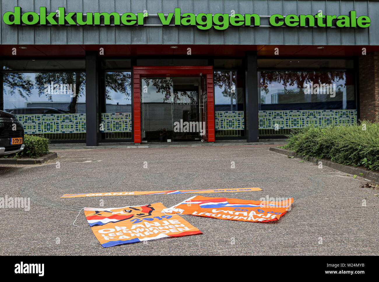 DOKKUM, 05-07-2019, Dutchnews, The Netherlands believes in it, the Dokkumer Vlaggen Centrale (DVC) believes in it. After the win over Sweden, the chances of the OranjeLeeuwinnen winning the 2019 World Cup are more than realistic. To underline this, the Frisian company has designed an appropriate champion flag in advance. Credit: Pro Shots/Alamy Live News Stock Photo