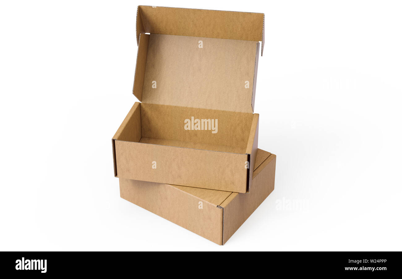 3D rendering of cardboard boxes. Other dimensions, angles or