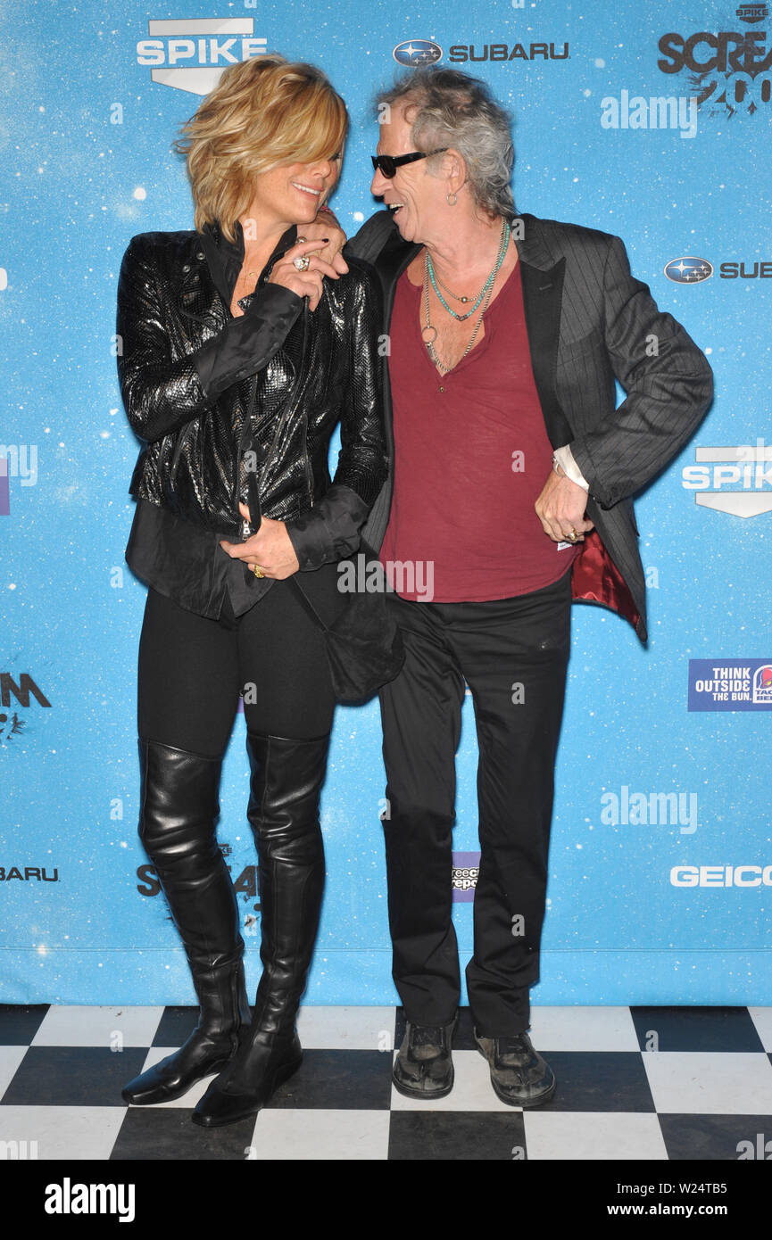 LOS ANGELES, CA. October 17, 2009: Keith Richards & wife Patti Hansen at the 2009 Spike TV Scream Awards, at the Greek Theatre, Los Angeles, where he was presented with the Rock Immortal Award. © 2009 Paul Smith / Featureflash Stock Photo