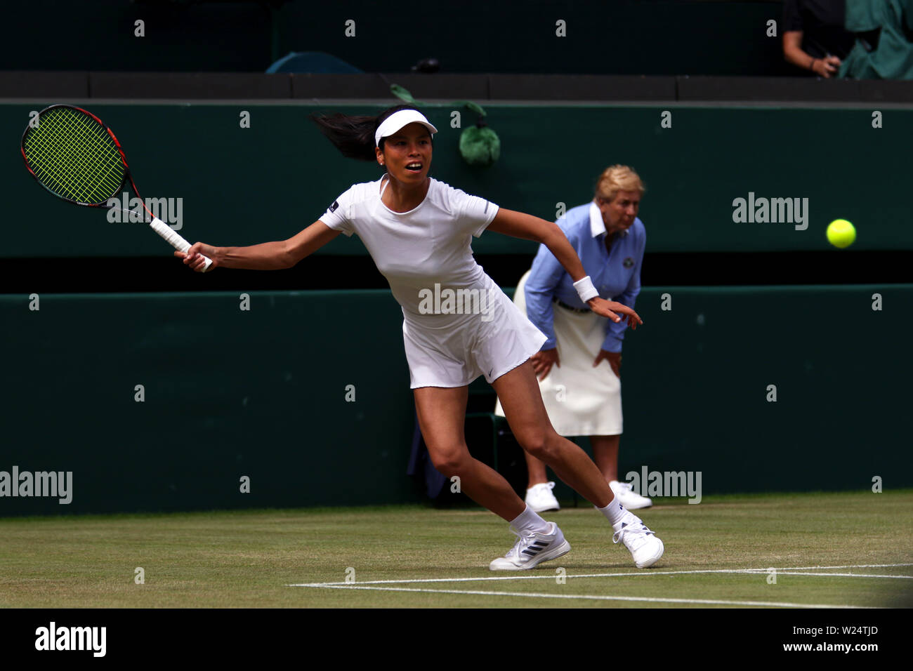 London, UK. 05th July, 2019. Wimbledon, 5 July 2019 - Hsieh Su-wei during her match against Karolina Pliskova today at Wimbledon. Pliskova won the match. Credit: Adam Stoltman/Alamy Live News Stock Photo