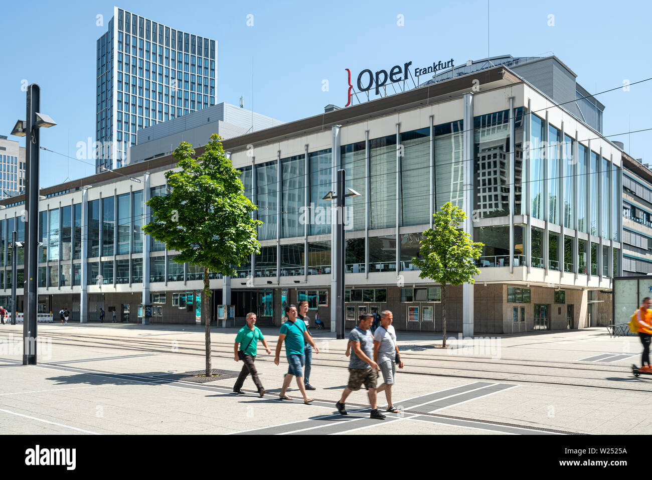 Frankfurt, Germany. July 2019.  The outdoor view of The Oper Frankfurt palace Stock Photo