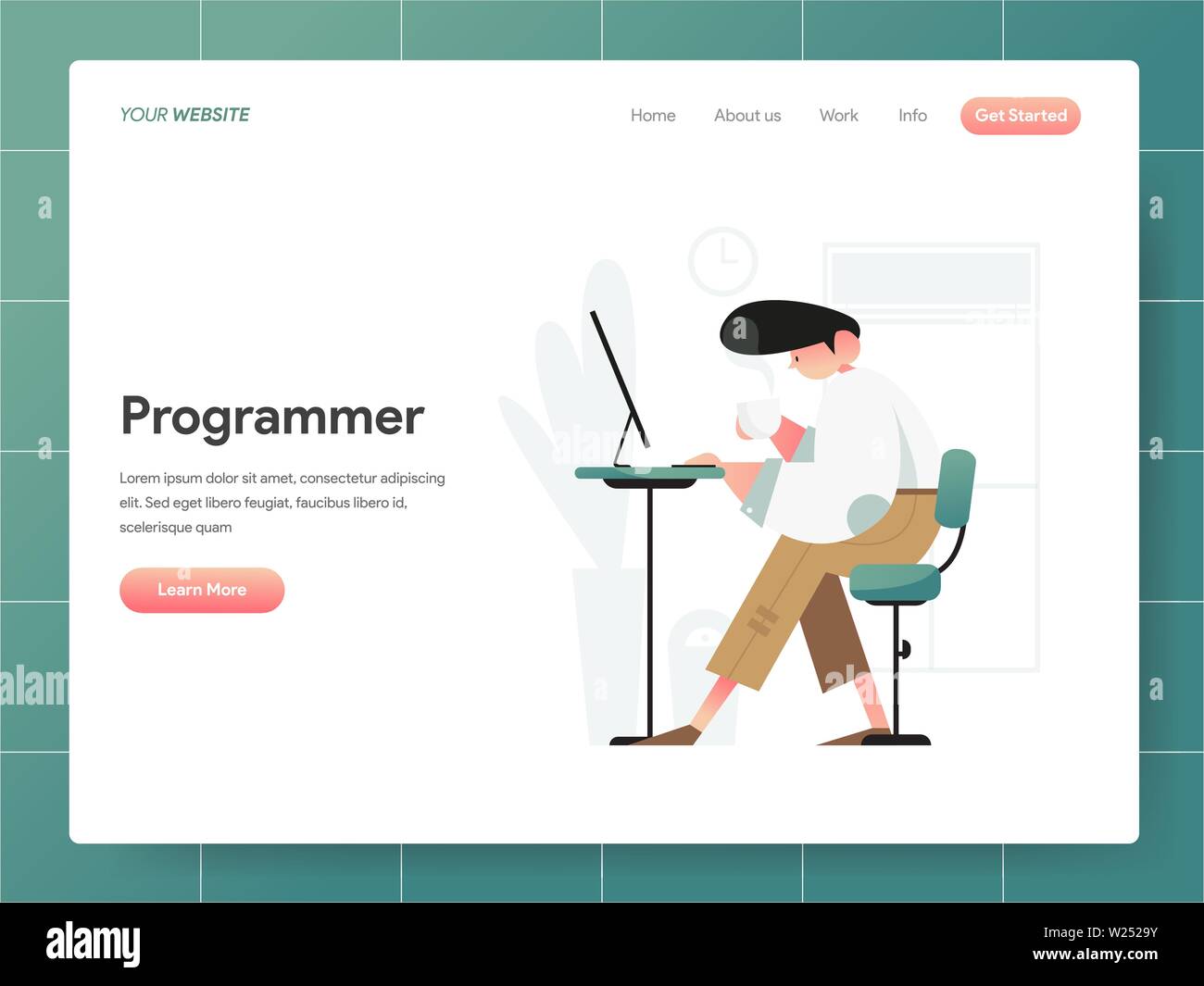 Programmer Illustration Concept. Modern design concept of web page ...