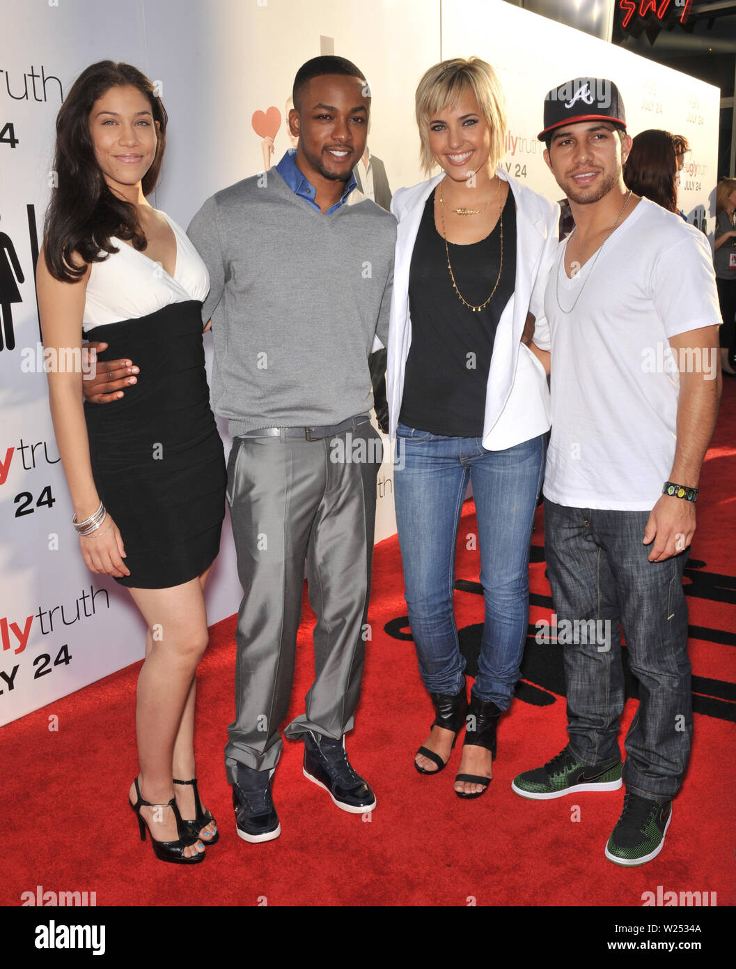 LOS ANGELES, CA. July 16, 2009: Fame stars Kristy Flores, Collins Pennie, Kherington Payne & Walter Perez at the premiere of 'The Ugly Truth' at the Cinerama Dome, Hollywood. © 2009 Paul Smith / Featureflash Stock Photo