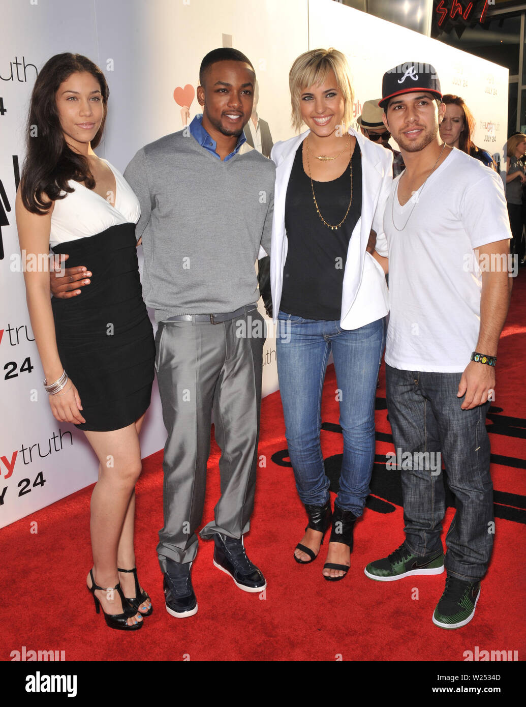 LOS ANGELES, CA. July 16, 2009: Fame stars Kristy Flores, Collins Pennie, Kherington Payne & Walter Perez at the premiere of 'The Ugly Truth' at the Cinerama Dome, Hollywood. © 2009 Paul Smith / Featureflash Stock Photo