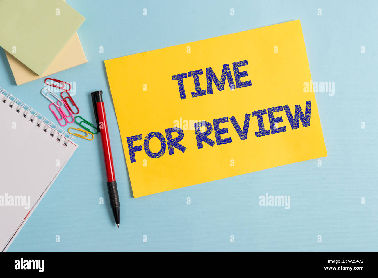 Writing note showing Time For Review. Business concept for review of a ...